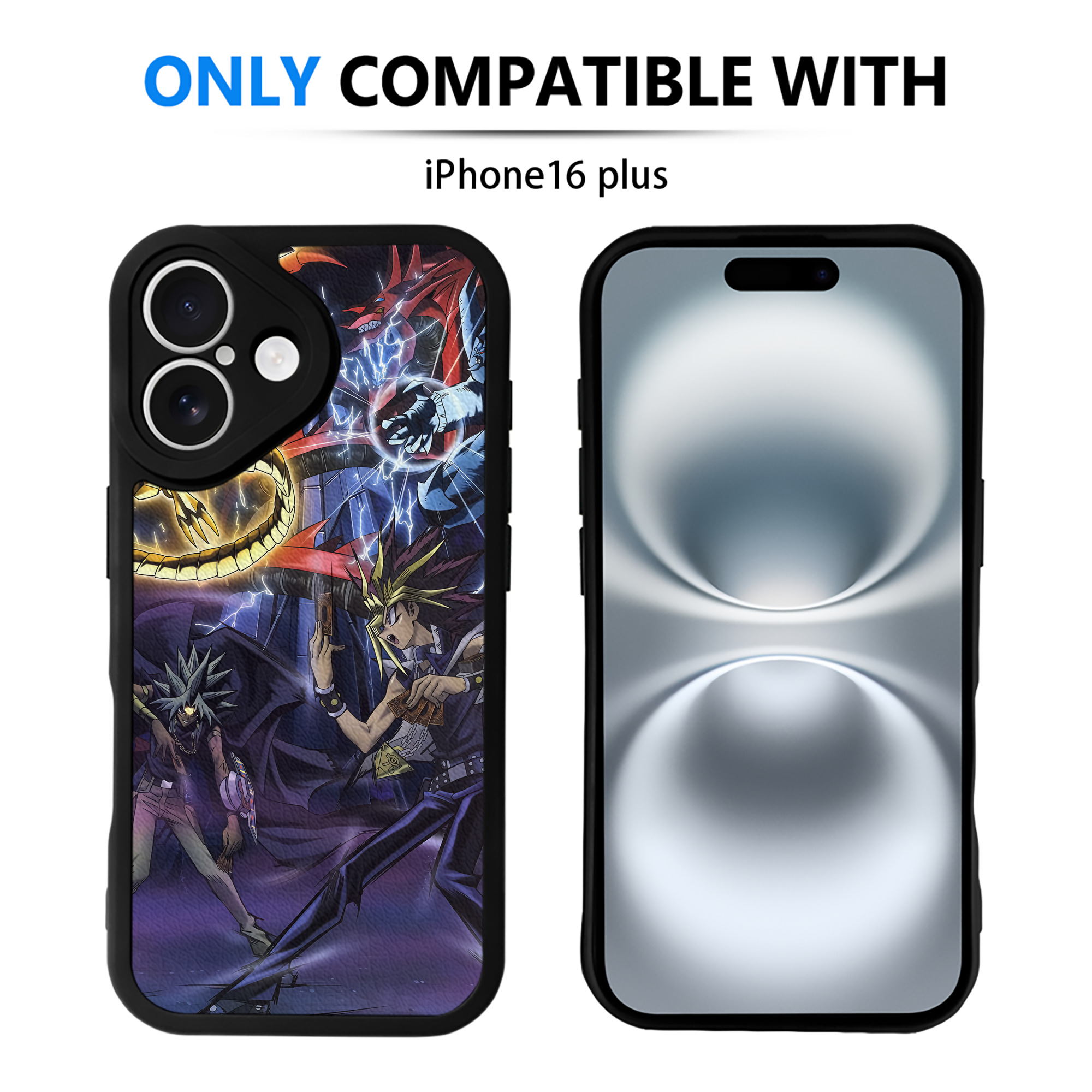 （画像用） 遊☆戯☆王 Yu-Gi-Oh! 【iPhone 16シリーズ対応】シリコンスマホケース（レザー調） 材質：シリコン